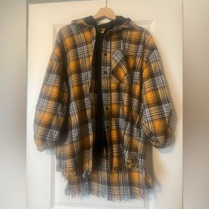 Risen Mixed Media Zip Up Top with hood; Size 1X NWT